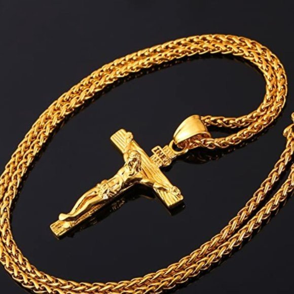 MENS 18KT GOLD CHAIN + PENDANT!! COMBO!